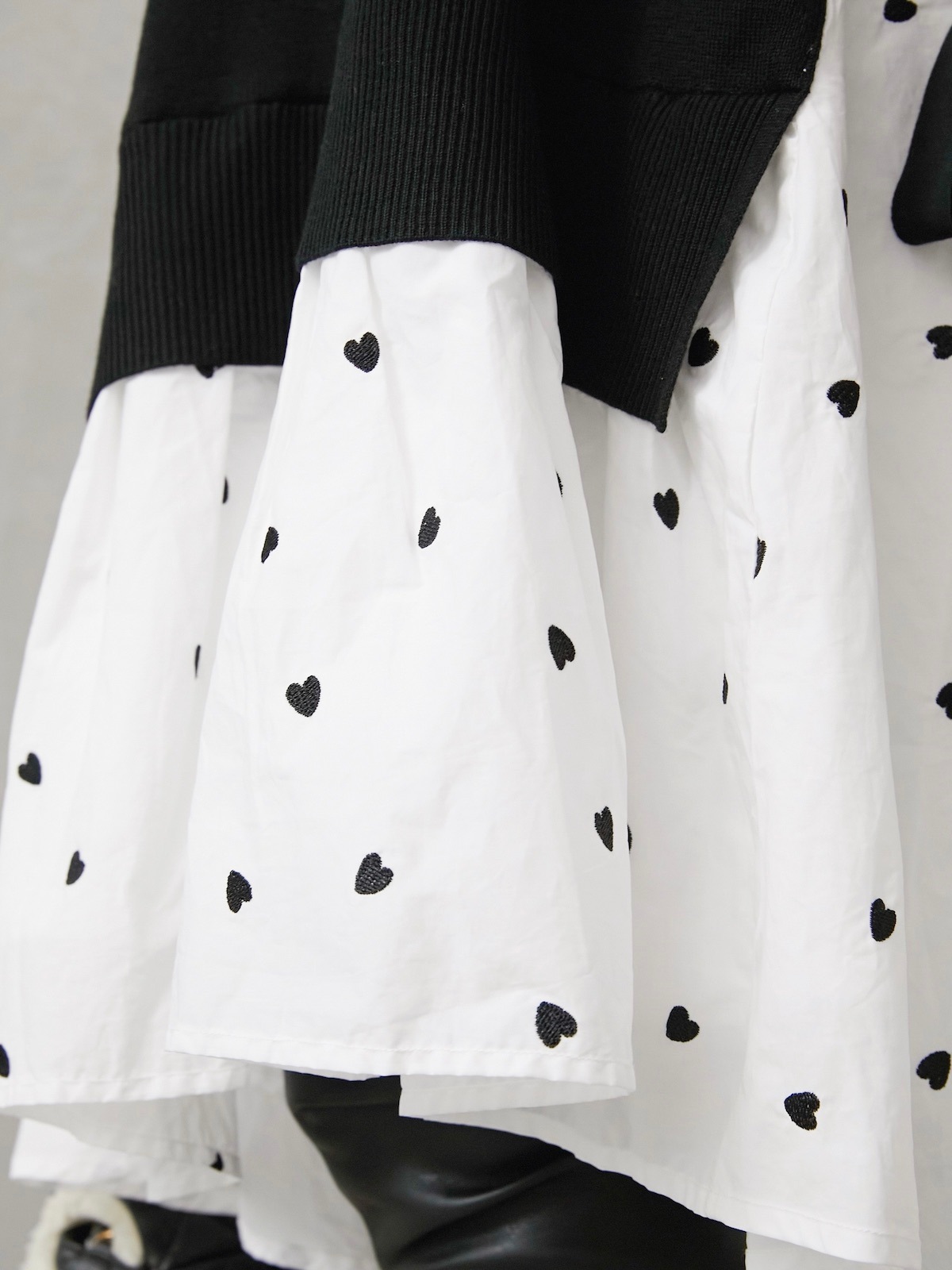 ニットドッキングワンピース/ホワイトハート