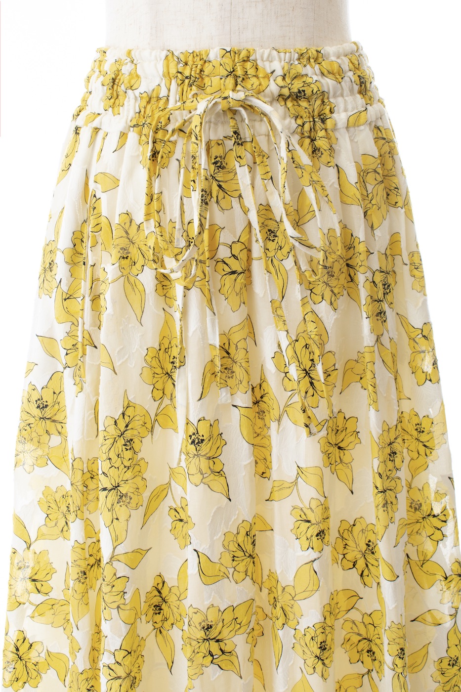サイドリボンフラワースカート/イエロー | ALL | OBLI 
