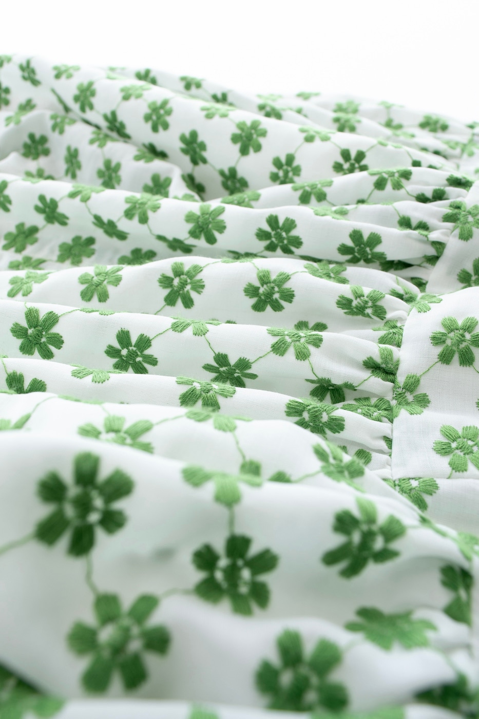 刺繍フリルワンピース/グリーン