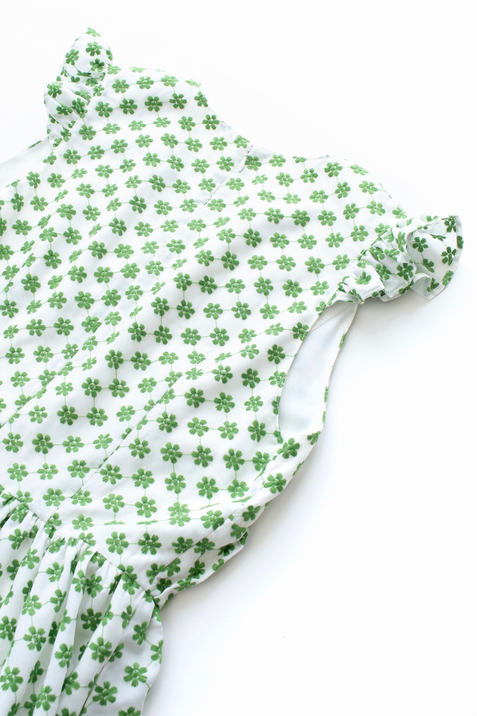 刺繍フリルワンピース/グリーン | DRESS | OBLI