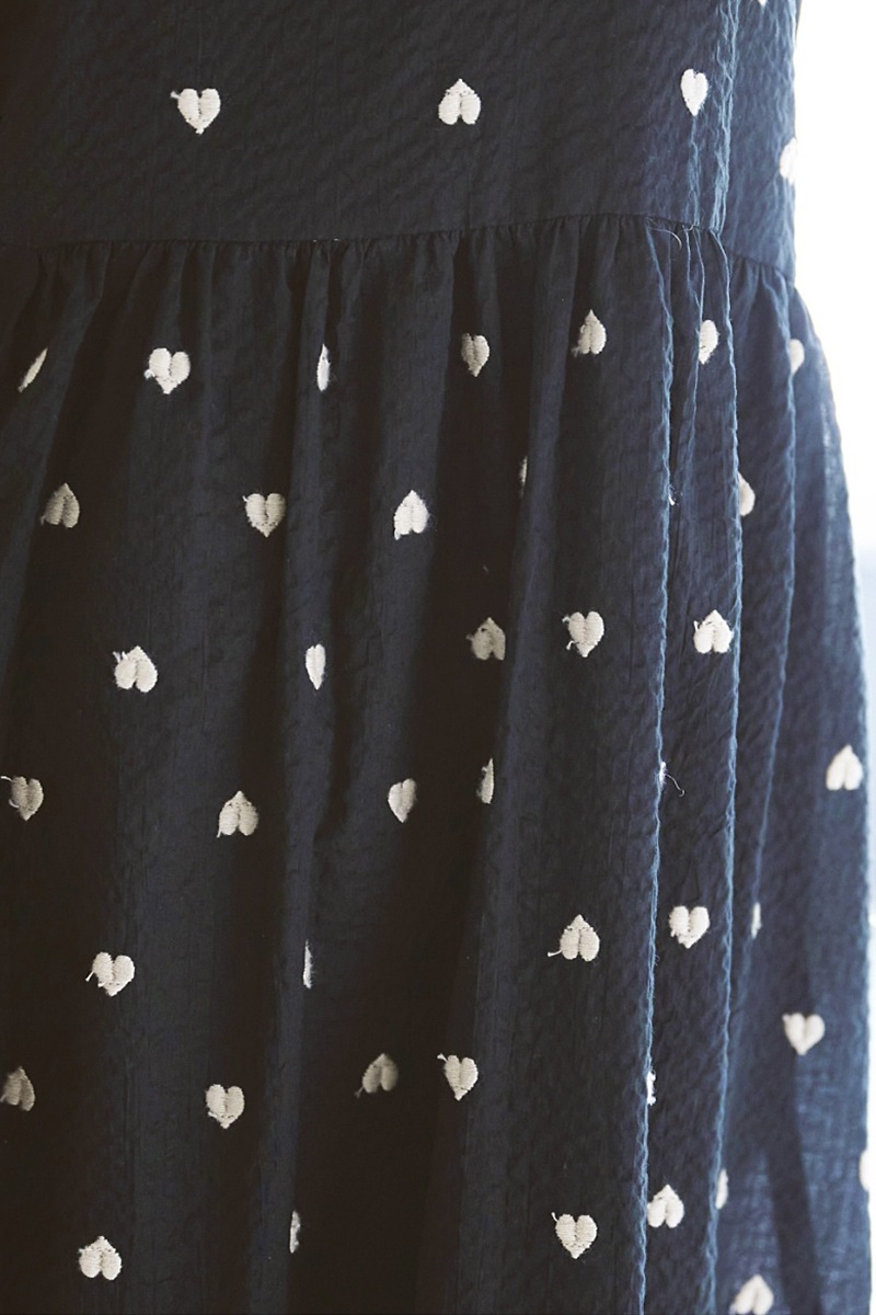 ハート刺繍ティアードワンピース/ ベージュ | DRESS | OBLI