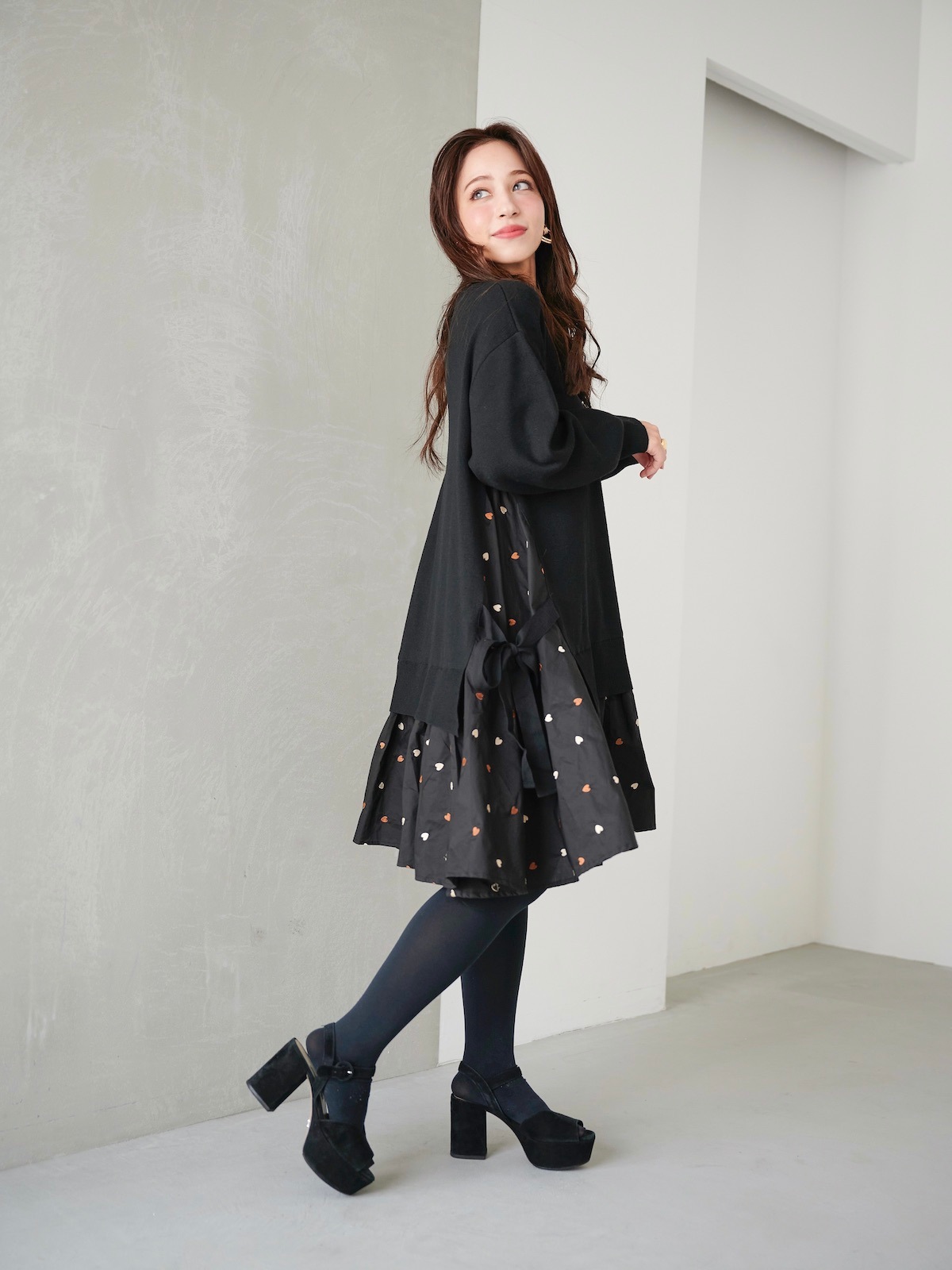 ニットドッキングワンピース/ブラウンハート【残り3点】 | DRESS | OBLI