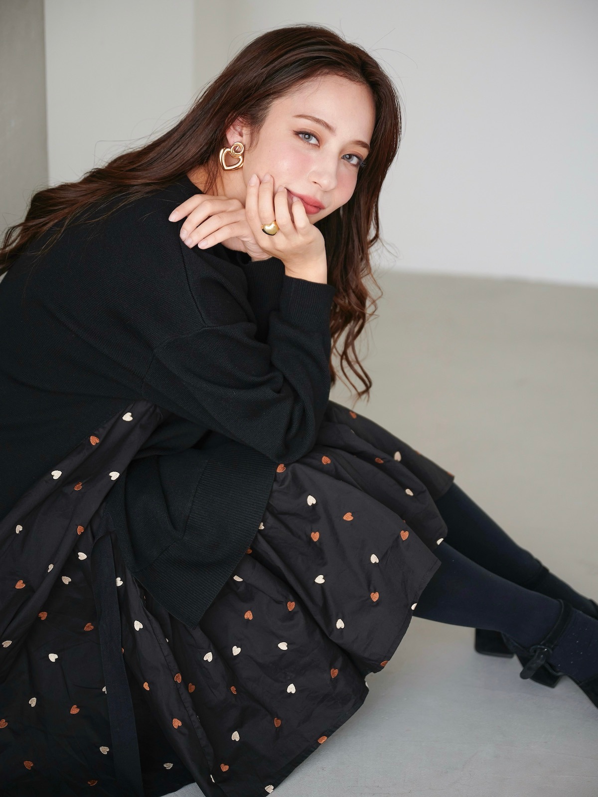 ニットドッキングワンピース/ブラウンハート【11月21日(金)21:00再販売