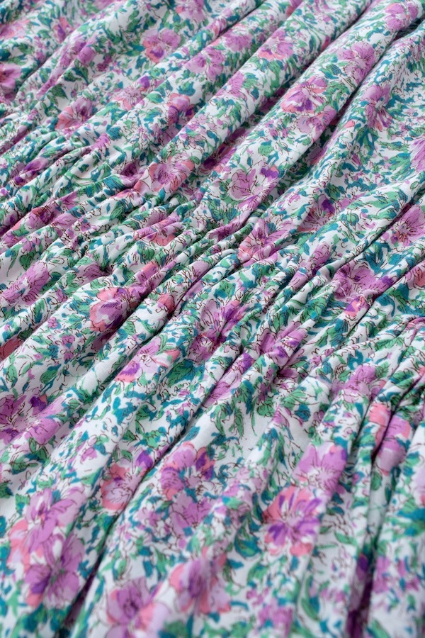 フレンチスリーブピンクフラワーワンピース | DRESS | OBLI