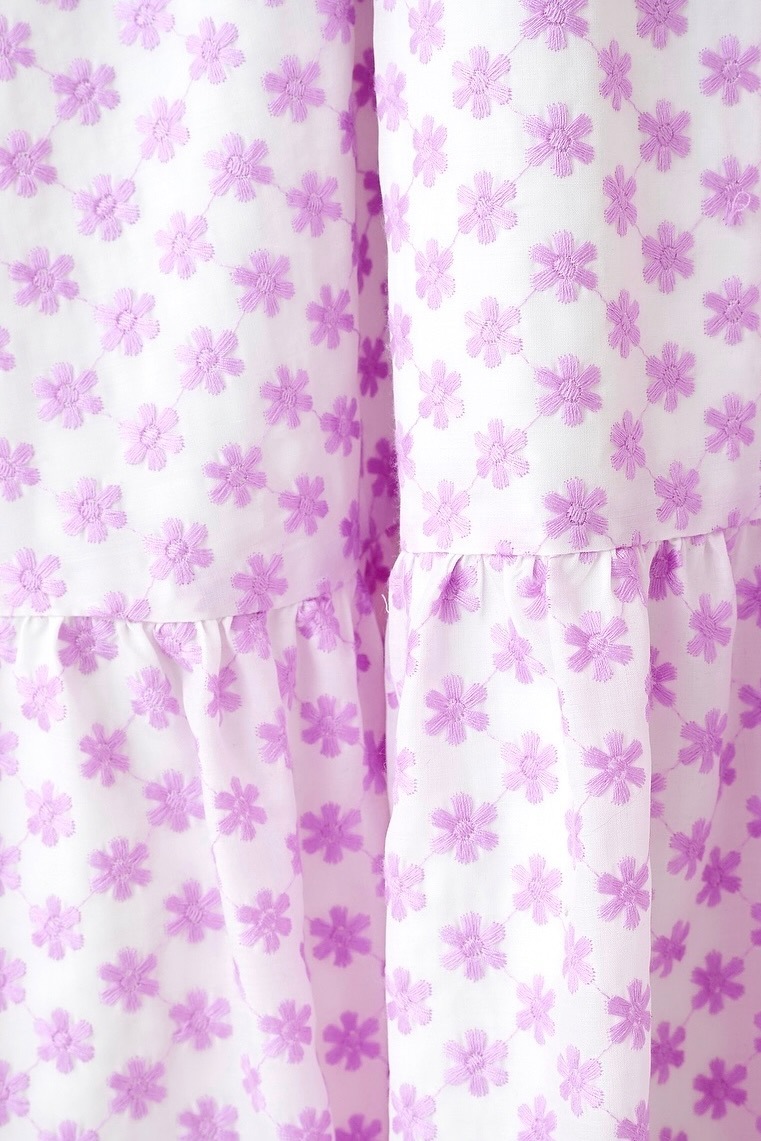 刺繍フリルワンピース/パープル | DRESS | OBLI