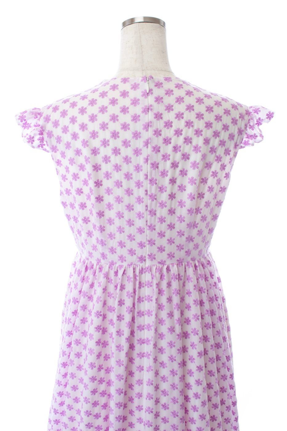 familiar 刺繍フリル襟 ワンピース 100 刺繍フリルワンピース/パープル | DRESS | OBLI