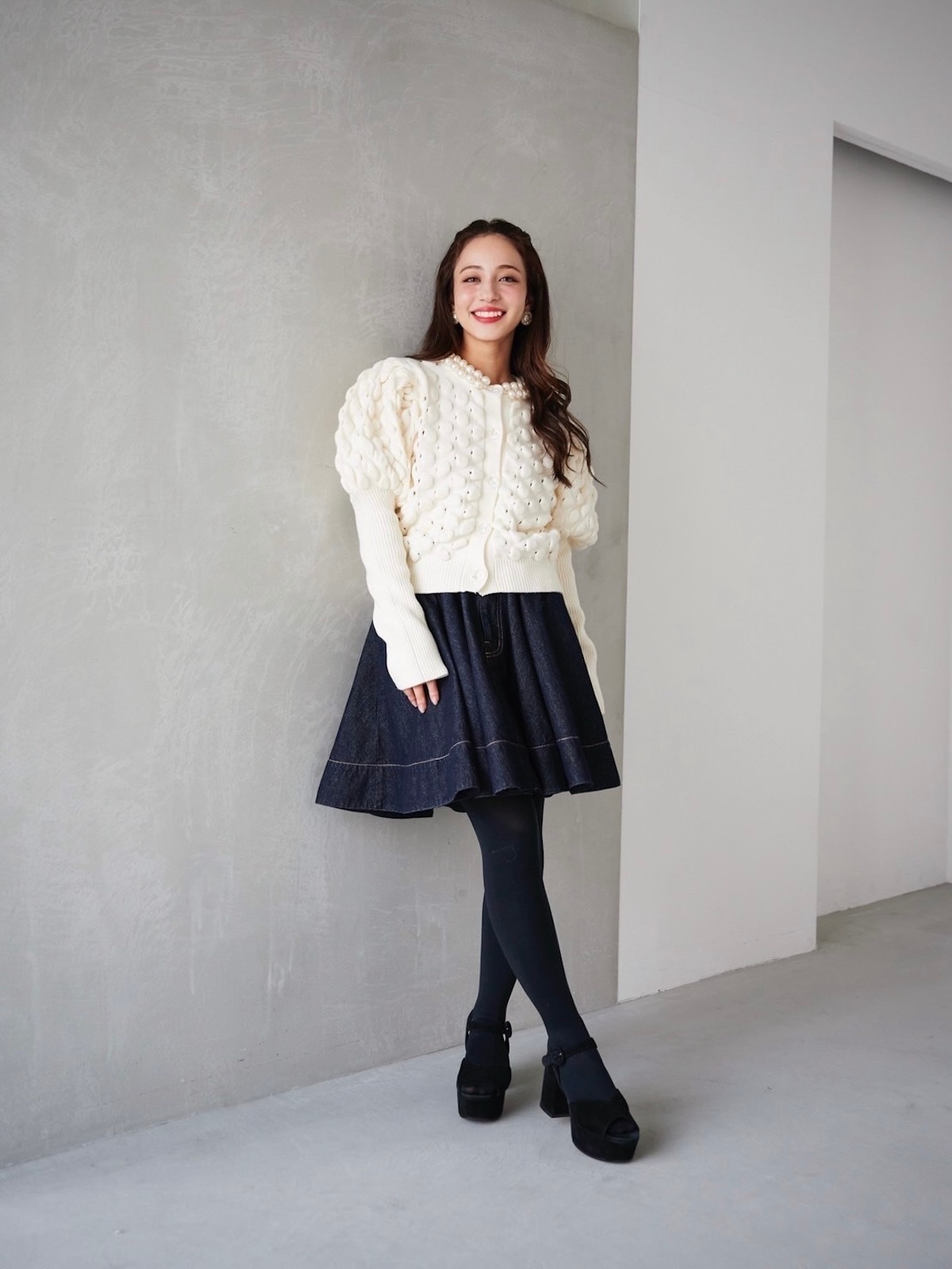 パールカーディガン/ホワイト