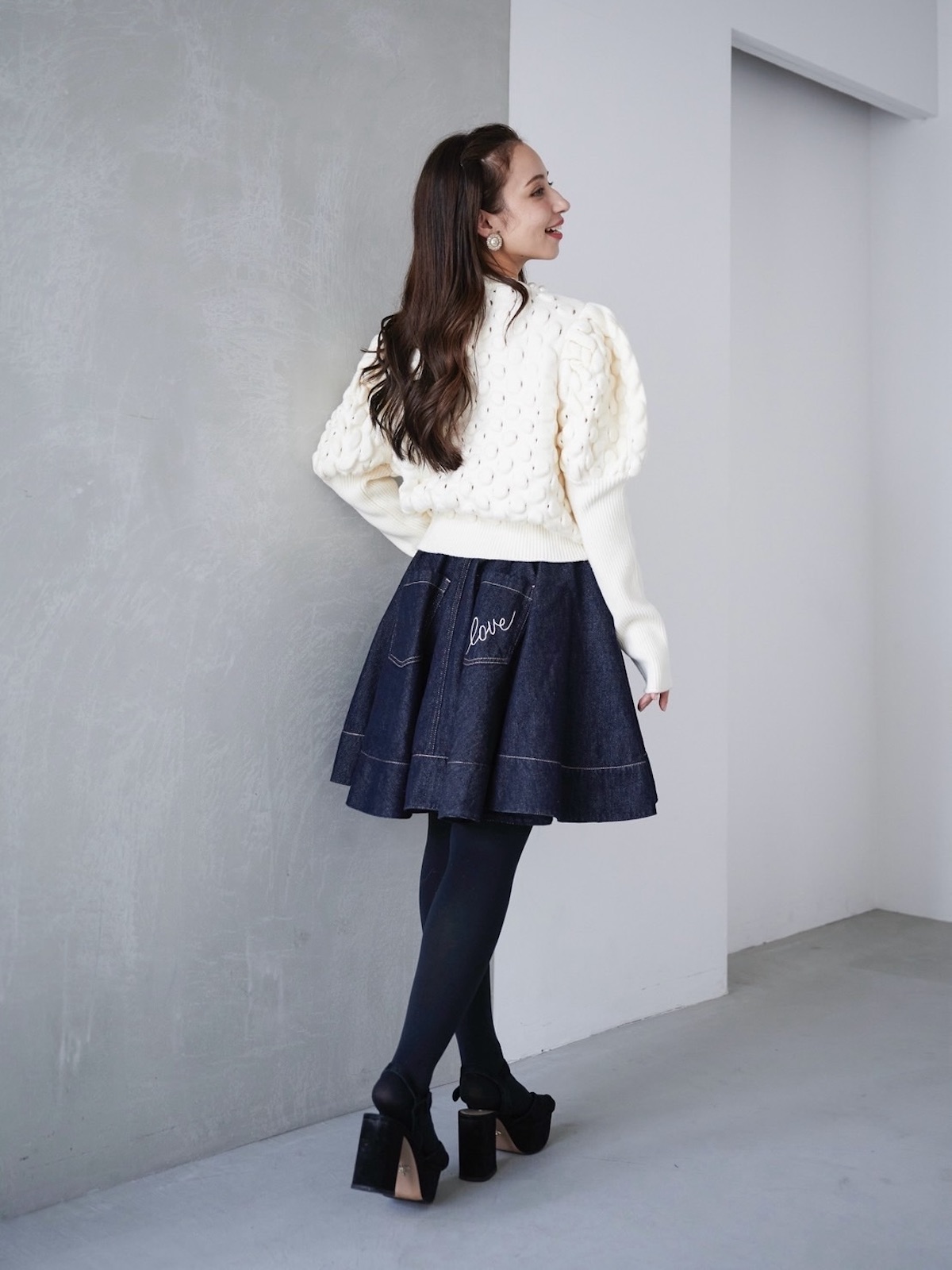 パールカーディガン/ホワイト