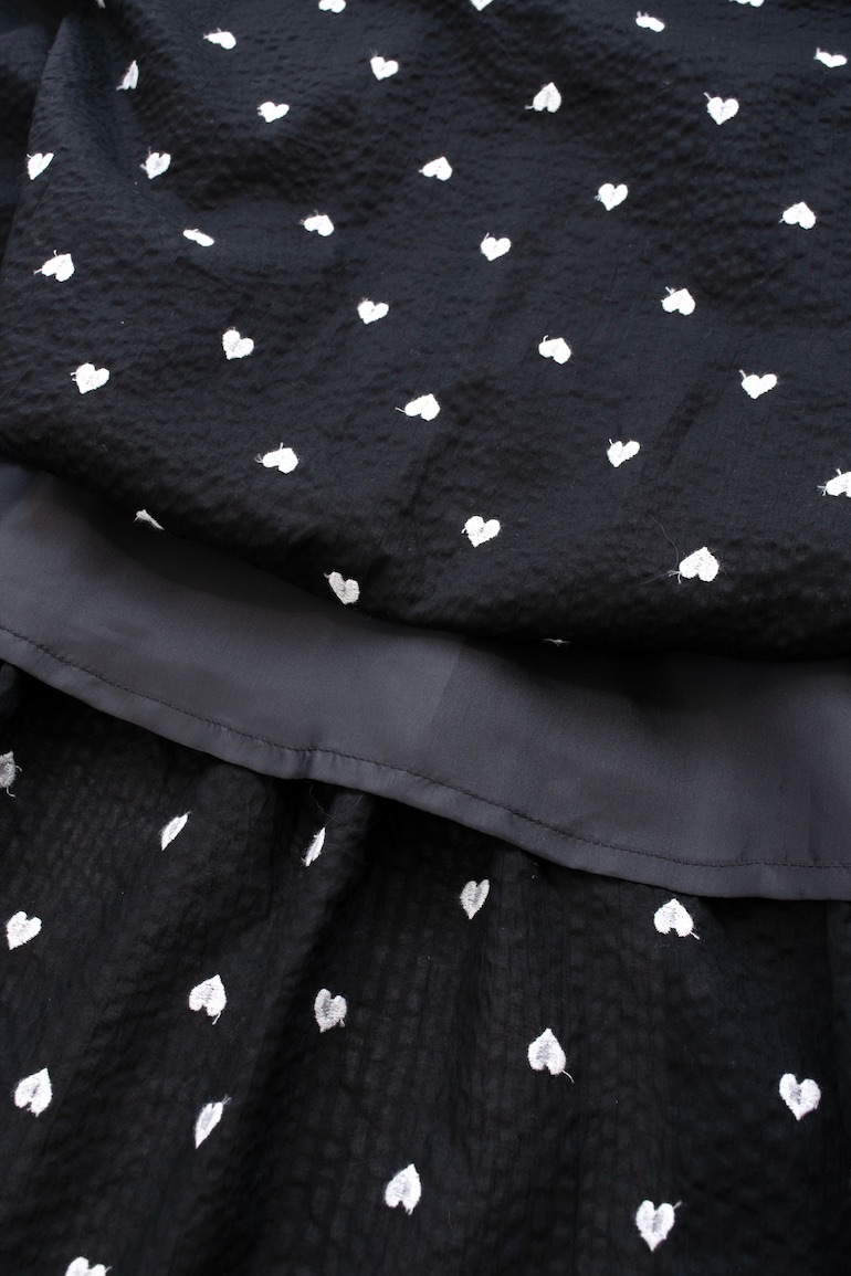 ハート刺繍ティアードワンピース