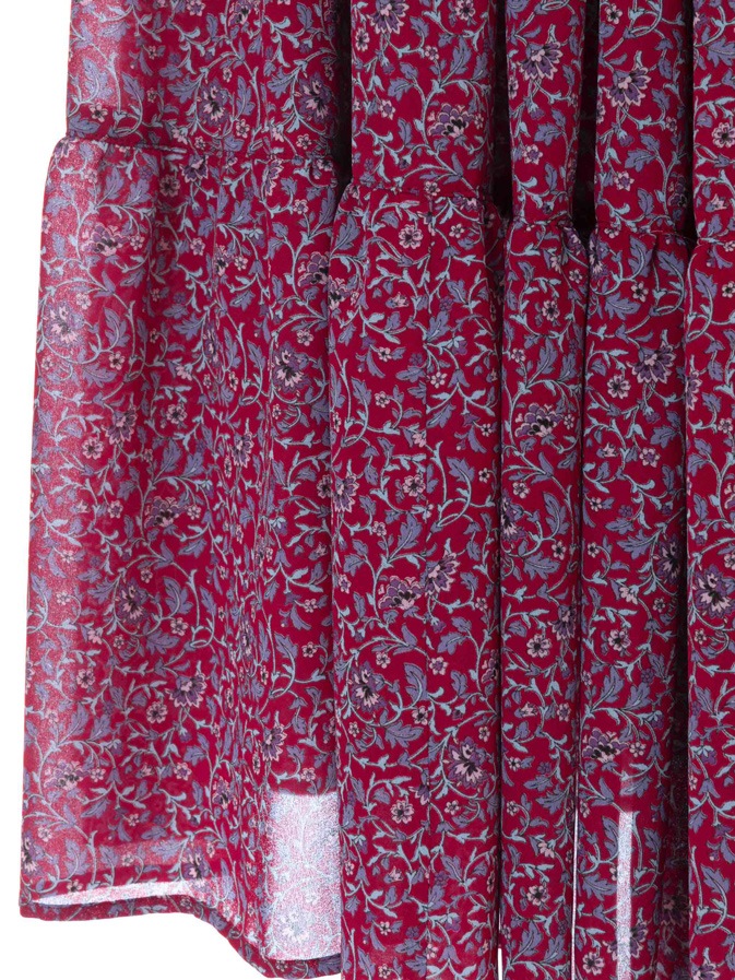 フラワーシフォンスカート/ボルドー | BOTTOMS | OBLI 