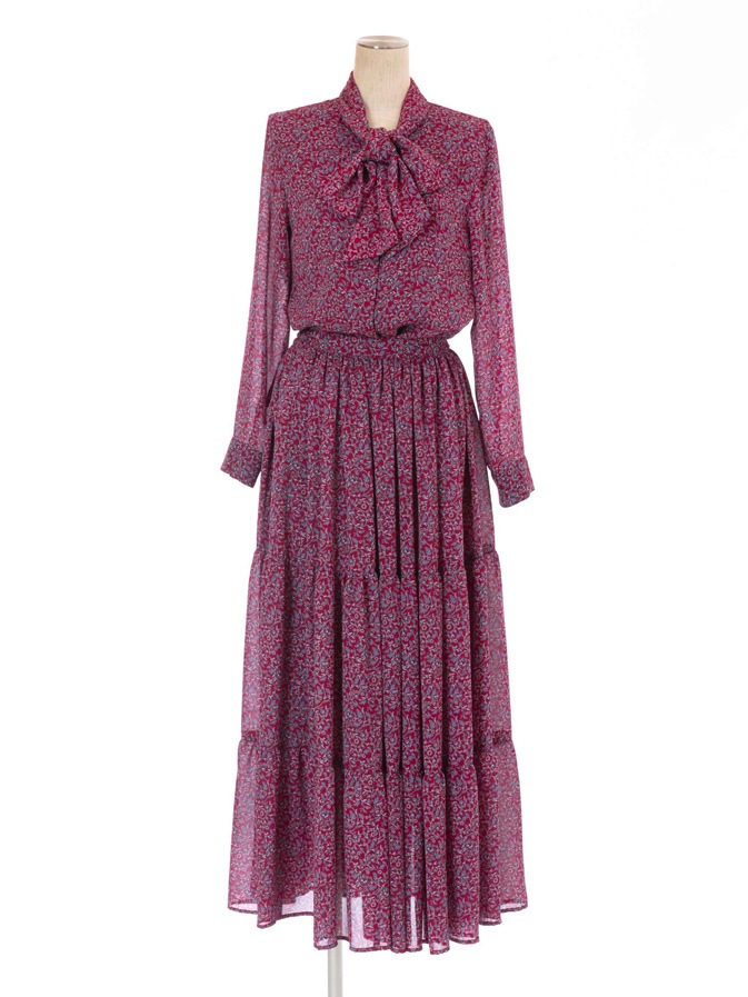 フラワーシフォンスカート/ボルドー | BOTTOMS | OBLI 