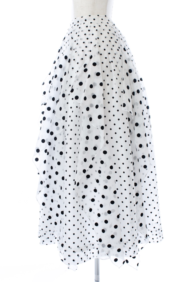 ドットフリルシフォンスカート