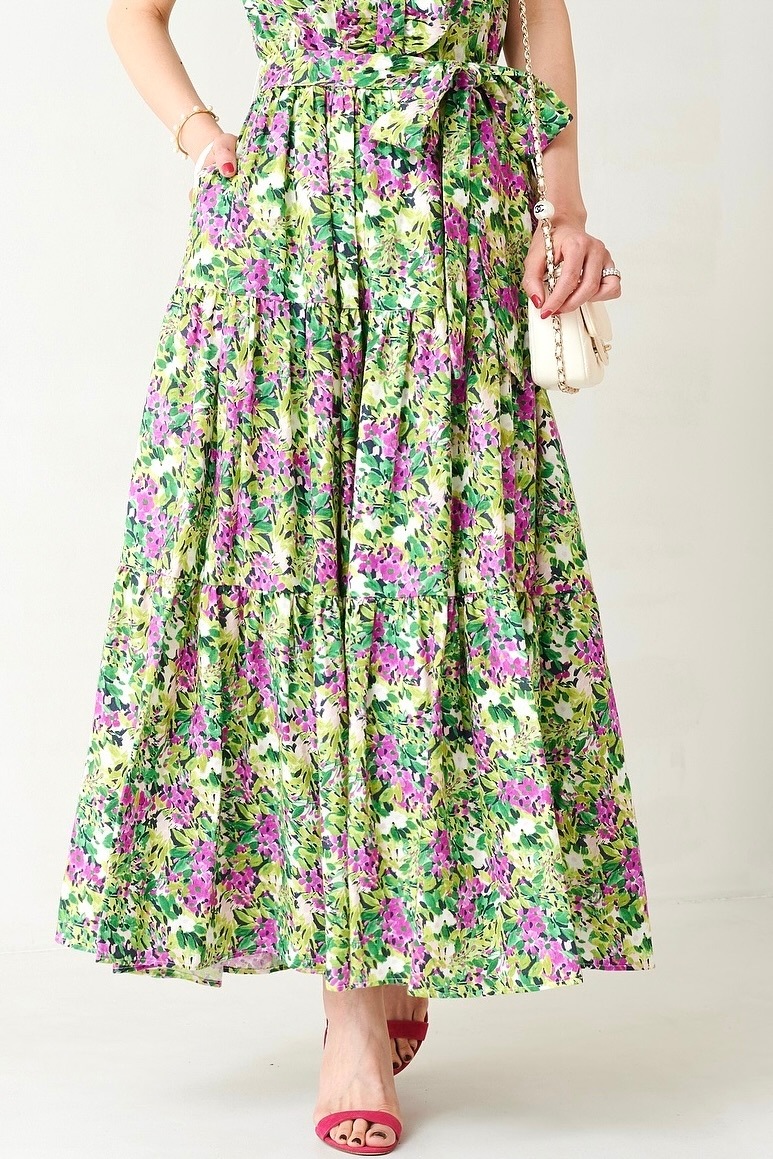 グリーンフリルワンピース | DRESS | OBLI