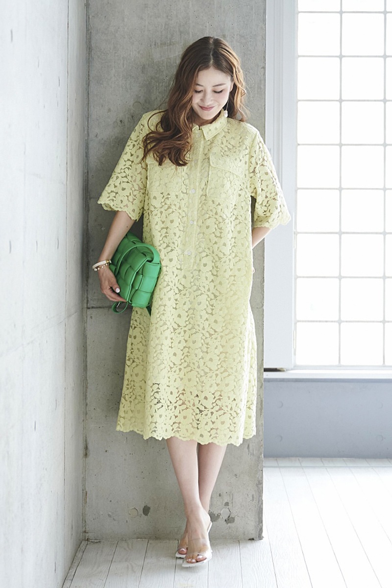ライムイエローレースワンピース【残りわずか】 | DRESS | OBLI