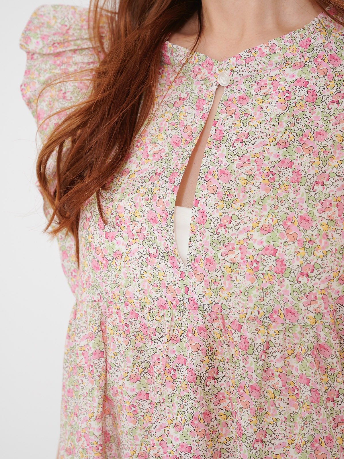 5月14日21:00発売開始】ピンクグリーンフラワーワンピース | DRESS | OBLI