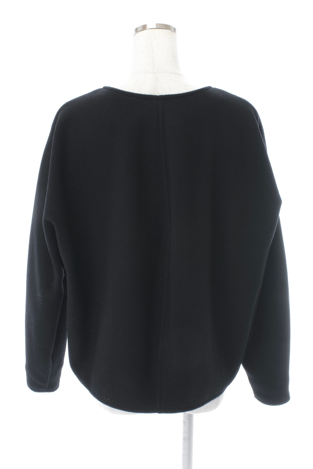 Vネックウールトップス/ブラック