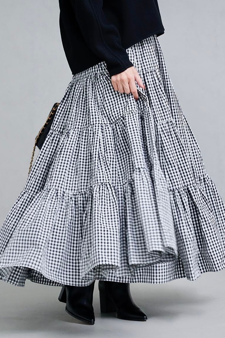 Vネックウールトップス/ブラック