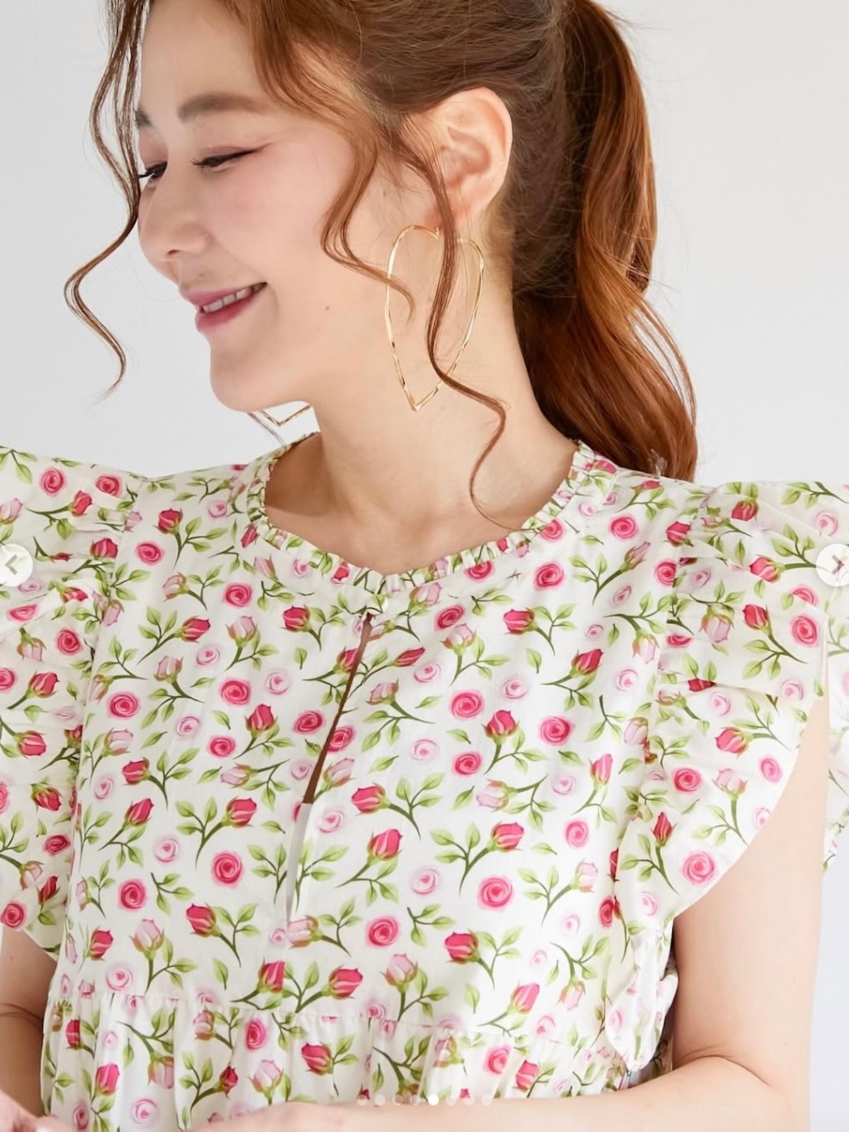 新品　OBLI オブリ フラワーフリルワンピース　白　0サイズ　花柄 フラワーフリルワンピース/ホワイト | DRESS | OBLI