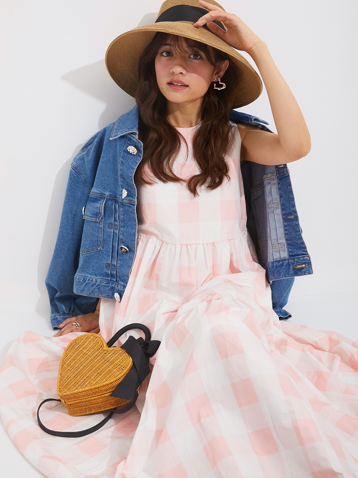 ブロックチェックティアードワンピース/ベビーピンク | DRESS | OBLI
