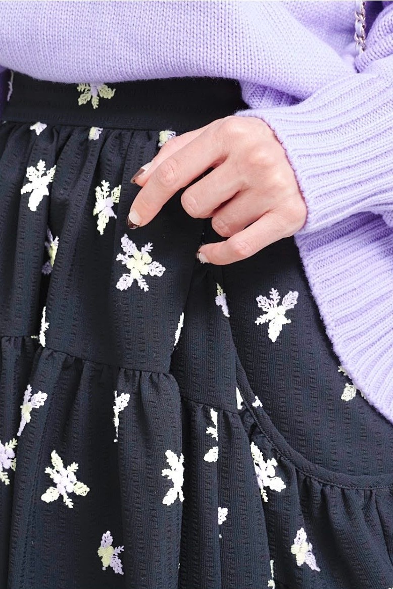 バックスリットカラーニット/パープル【残り4点】