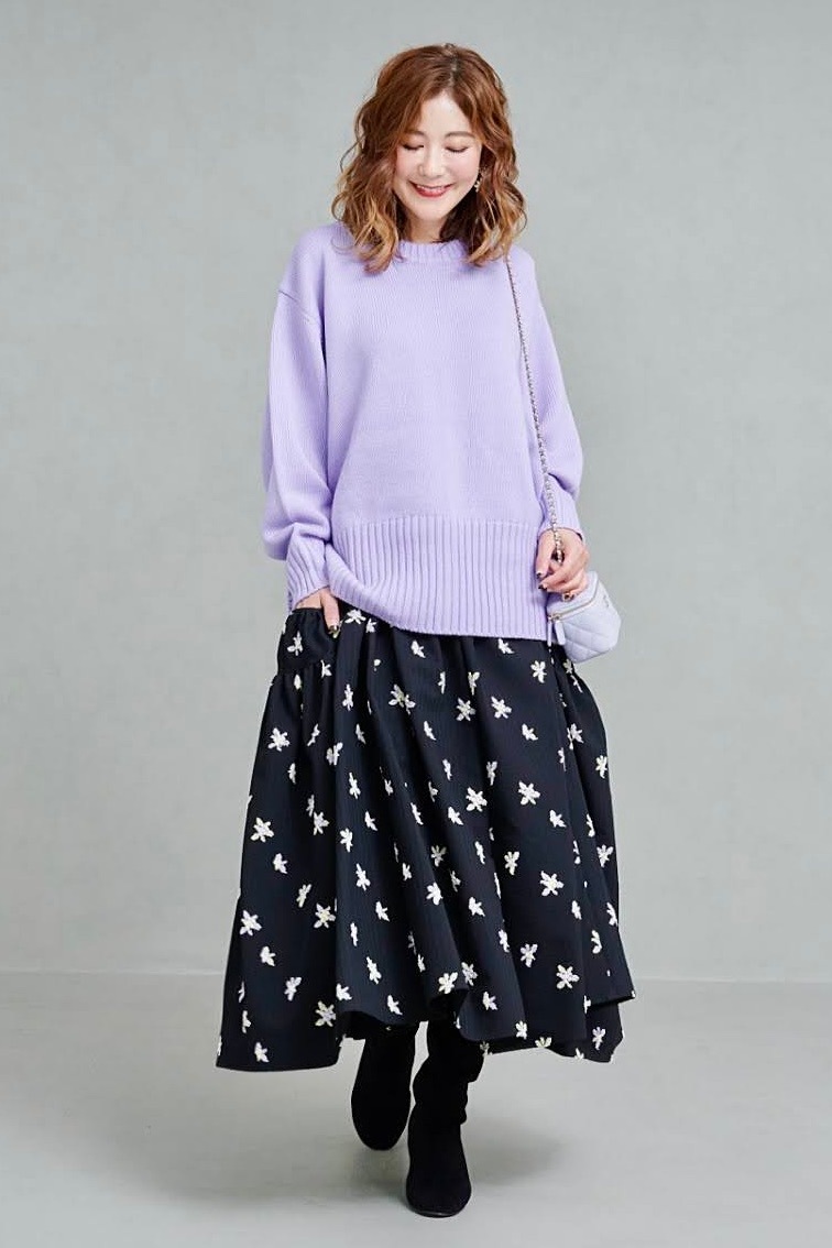 【新品未使用】OBLI スカラップリブニット/ブラック スカラップリブニット/ブラック | TOPS | OBLI