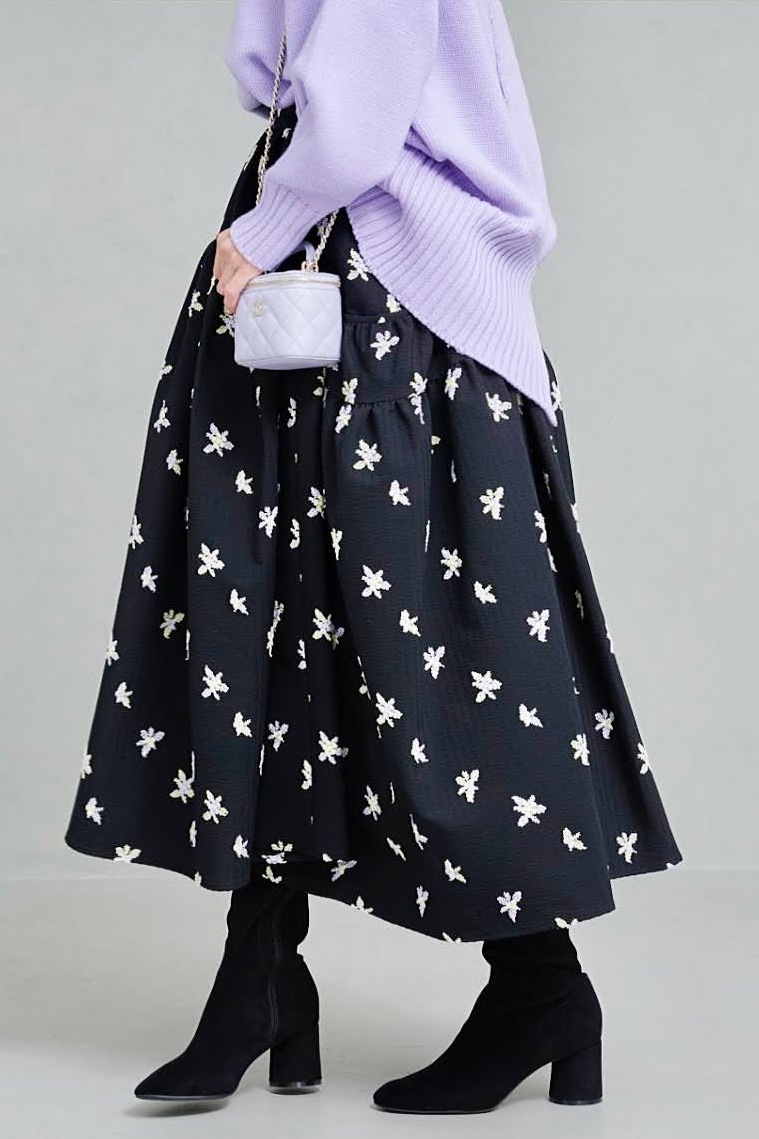 バックスリットカラーニット/パープル【残り4点】