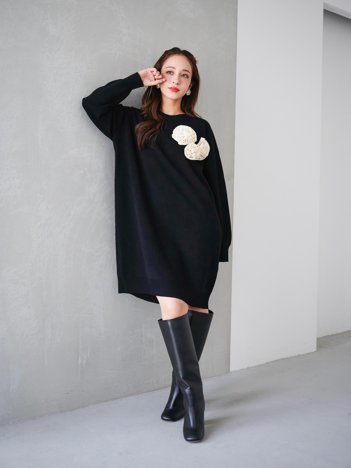 ローズニットワンピース【残り2点】