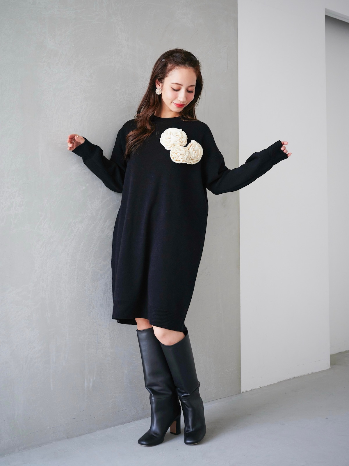 ローズニットワンピース【残り2点】