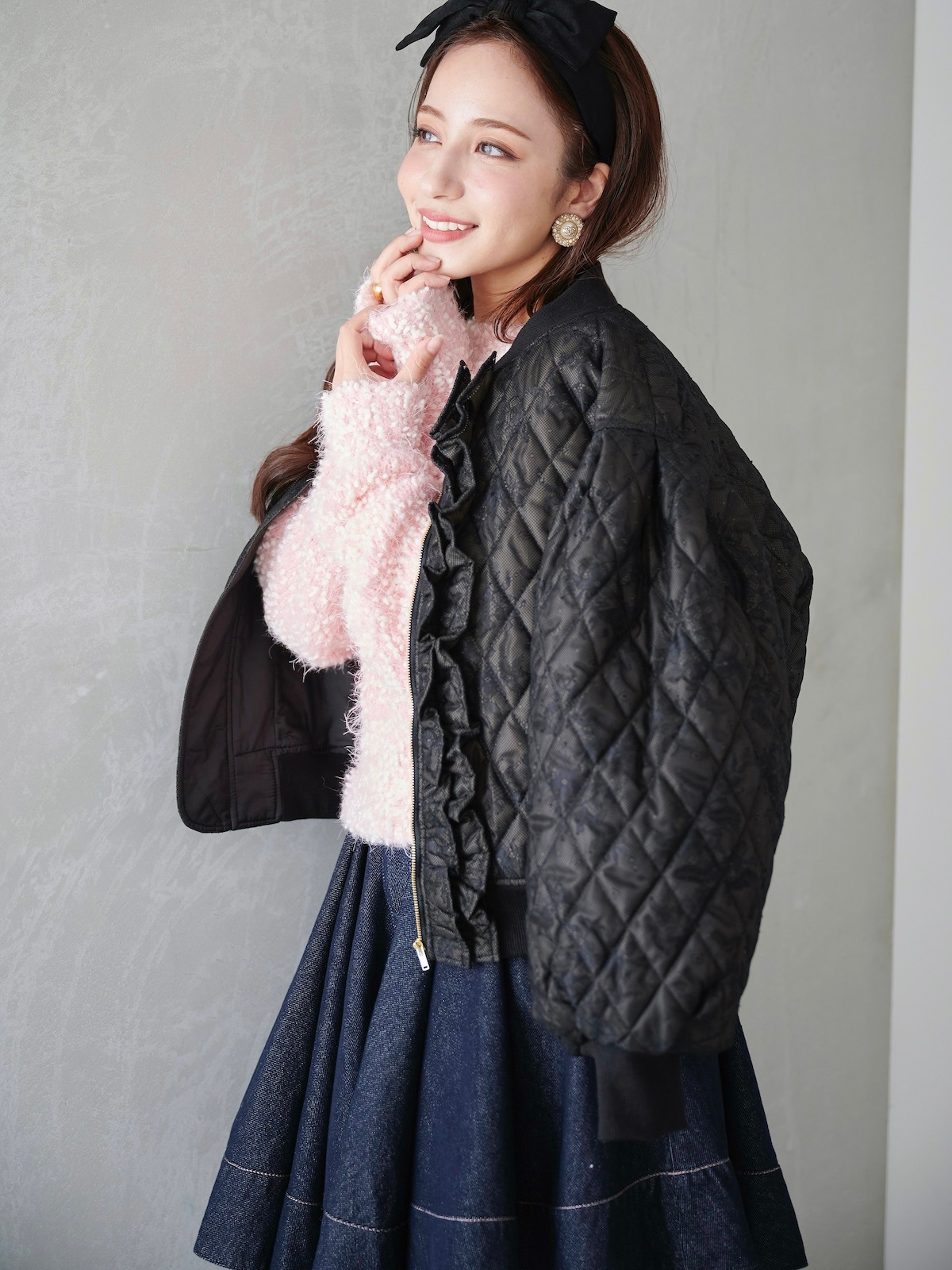 レースフリルブルゾン