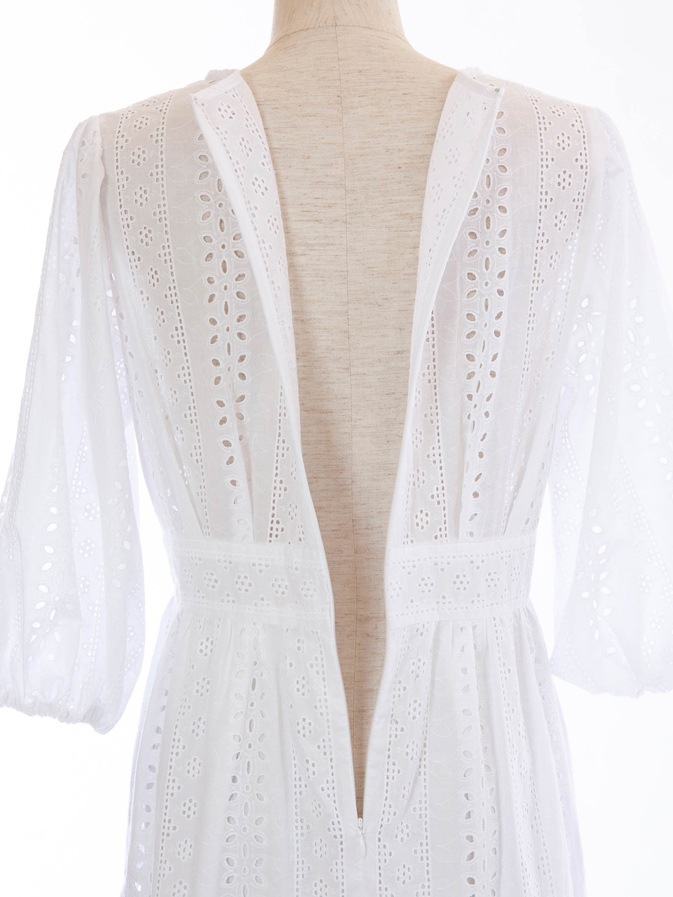 Vネックコットンレースワンピ | ALL | OBLI 