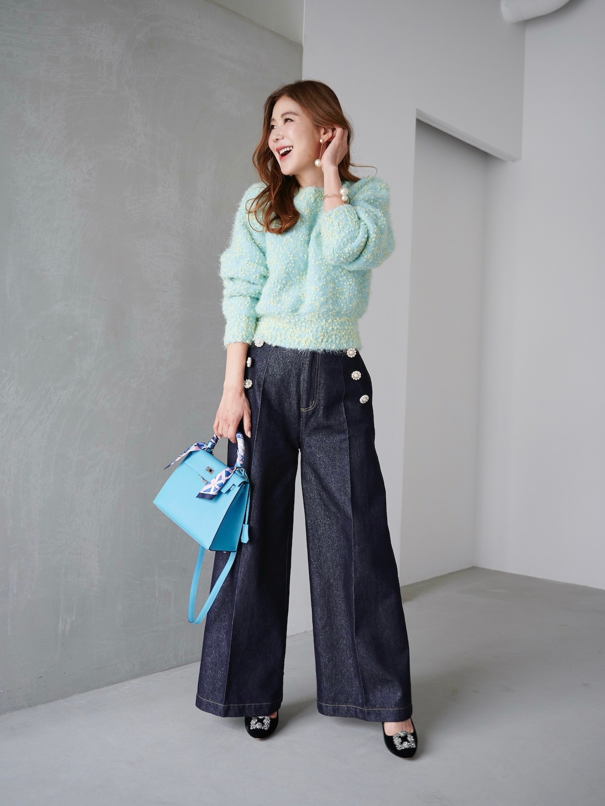 つぶつぶニット/ミント【残りわずか】 | TOPS | OBLI