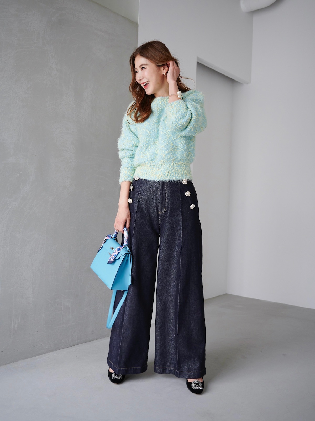 つぶつぶニット/ミント【残りわずか】 | TOPS | OBLI