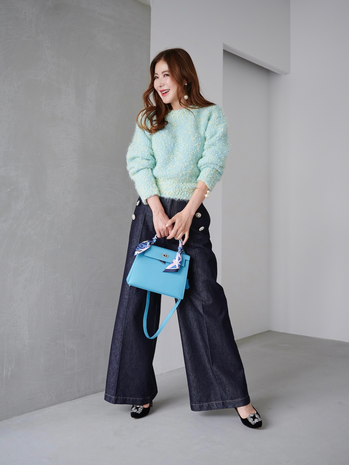 つぶつぶニット/ミント【残りわずか】