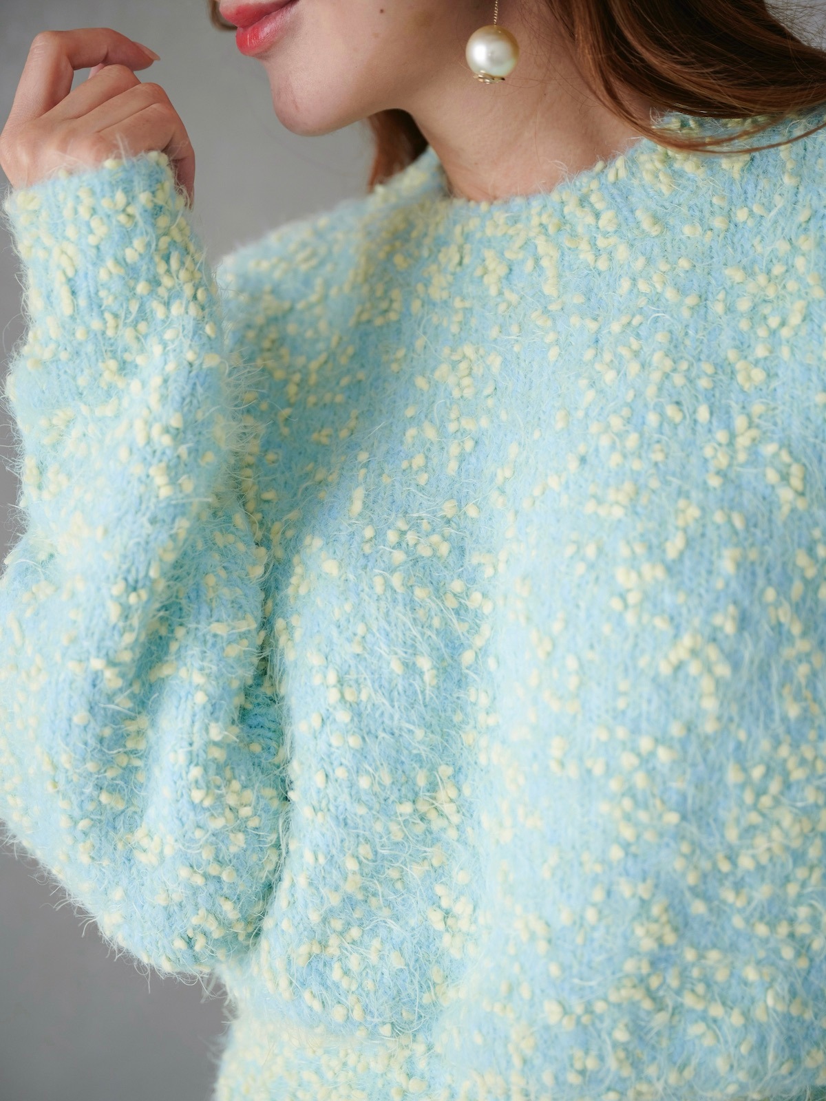 つぶつぶニット/ミント【残りわずか】 | TOPS | OBLI