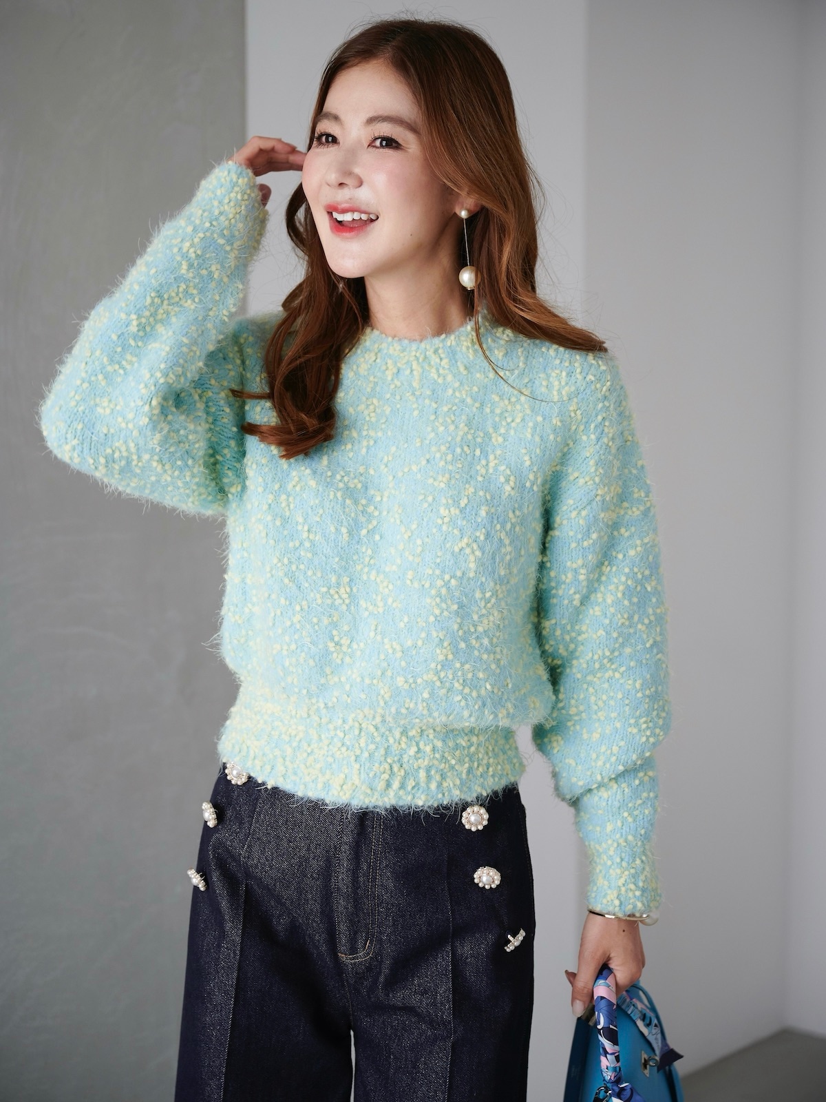 新品タグ付♡ obli つぶつぶニット オブリ　OBLI ニット つぶつぶ つぶつぶニット/ミント【残りわずか】 | TOPS | OBLI