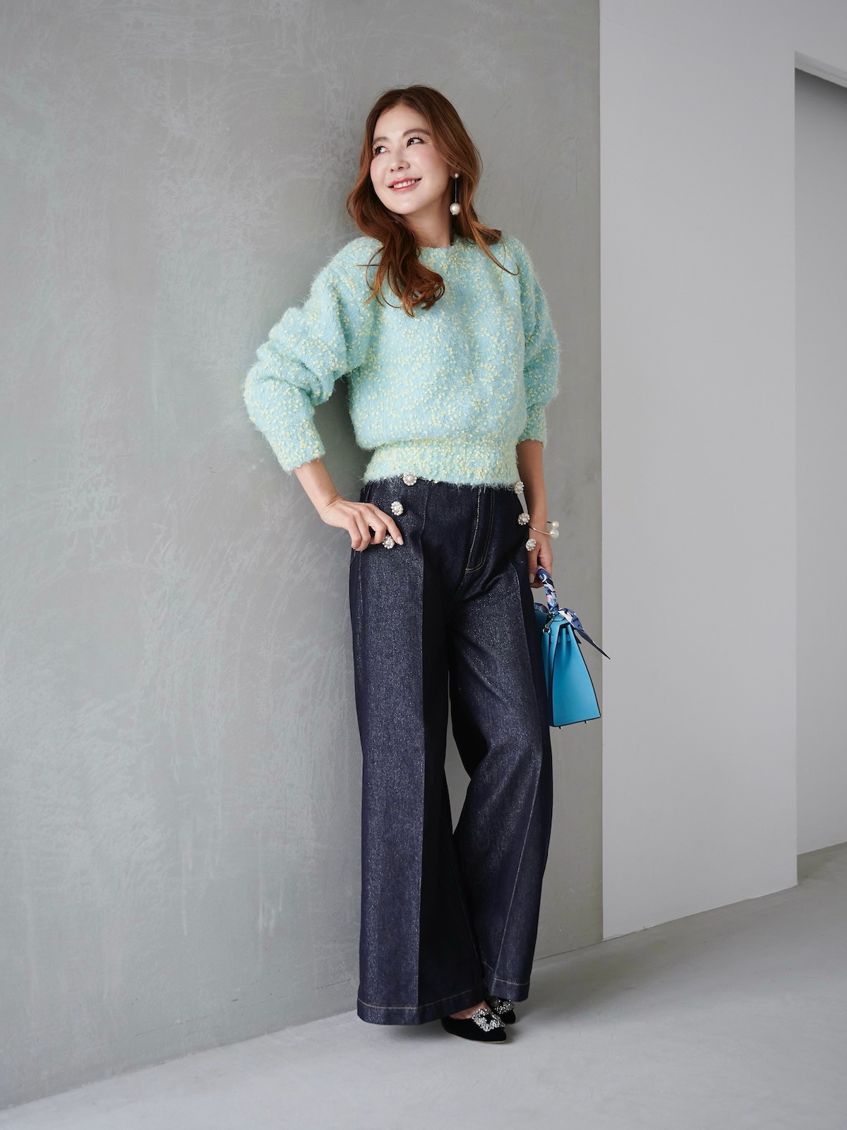 新品タグ付♡ obli つぶつぶニット オブリ　OBLI ニット つぶつぶ つぶつぶニット/ミント【残りわずか】 | TOPS | OBLI