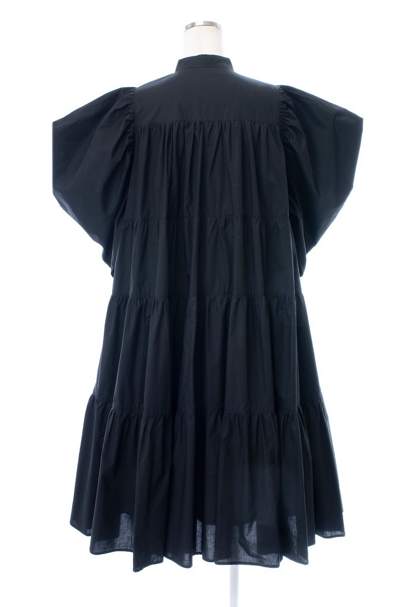 パワーショルダーティアードワンピース/ブラック | DRESS | OBLI