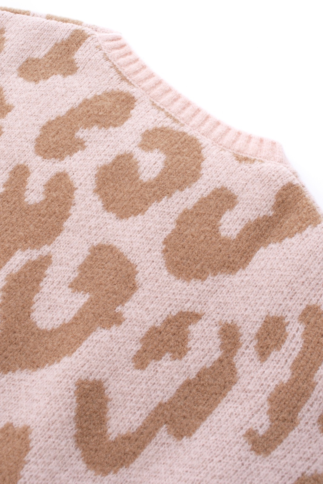ピンクレオパードニット