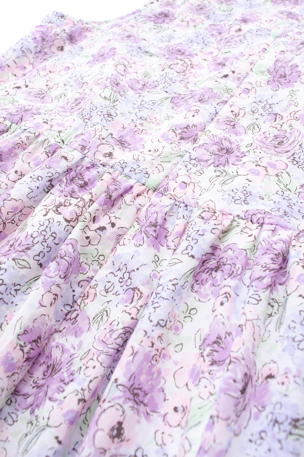 フラワーティアードワンピース/パープル