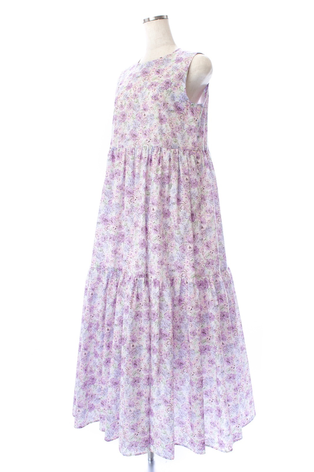 ☆新品タグ付き☆《OBLI》パープル フラワー ドレス ロング
