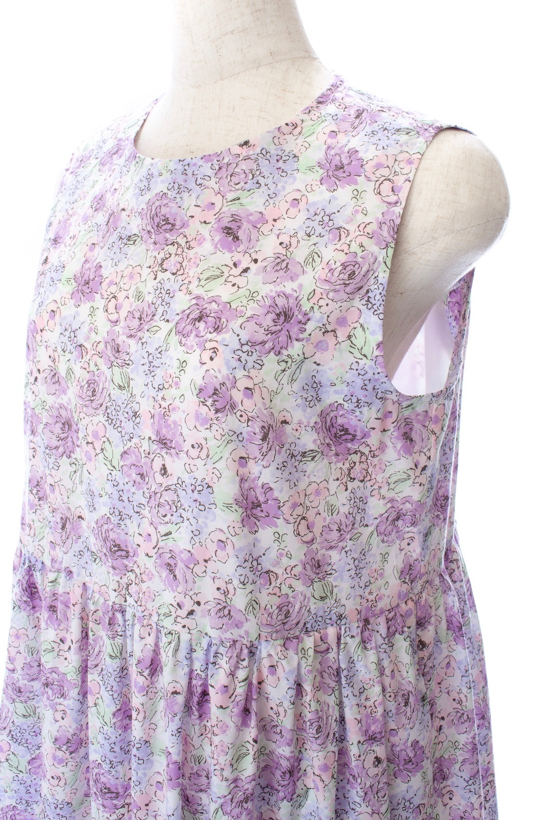 フラワーティアードワンピース/パープル