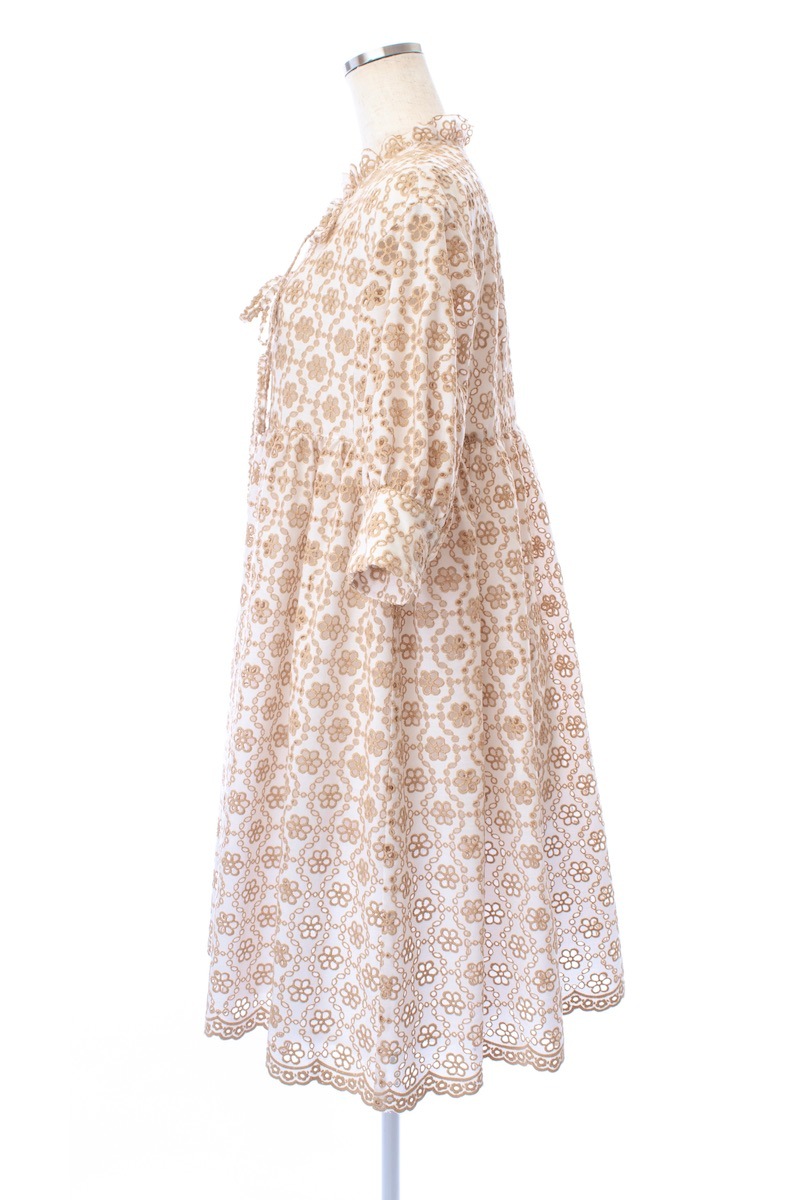 ベージュ刺繍ミニワンピース | ALL ITEM | OBLI