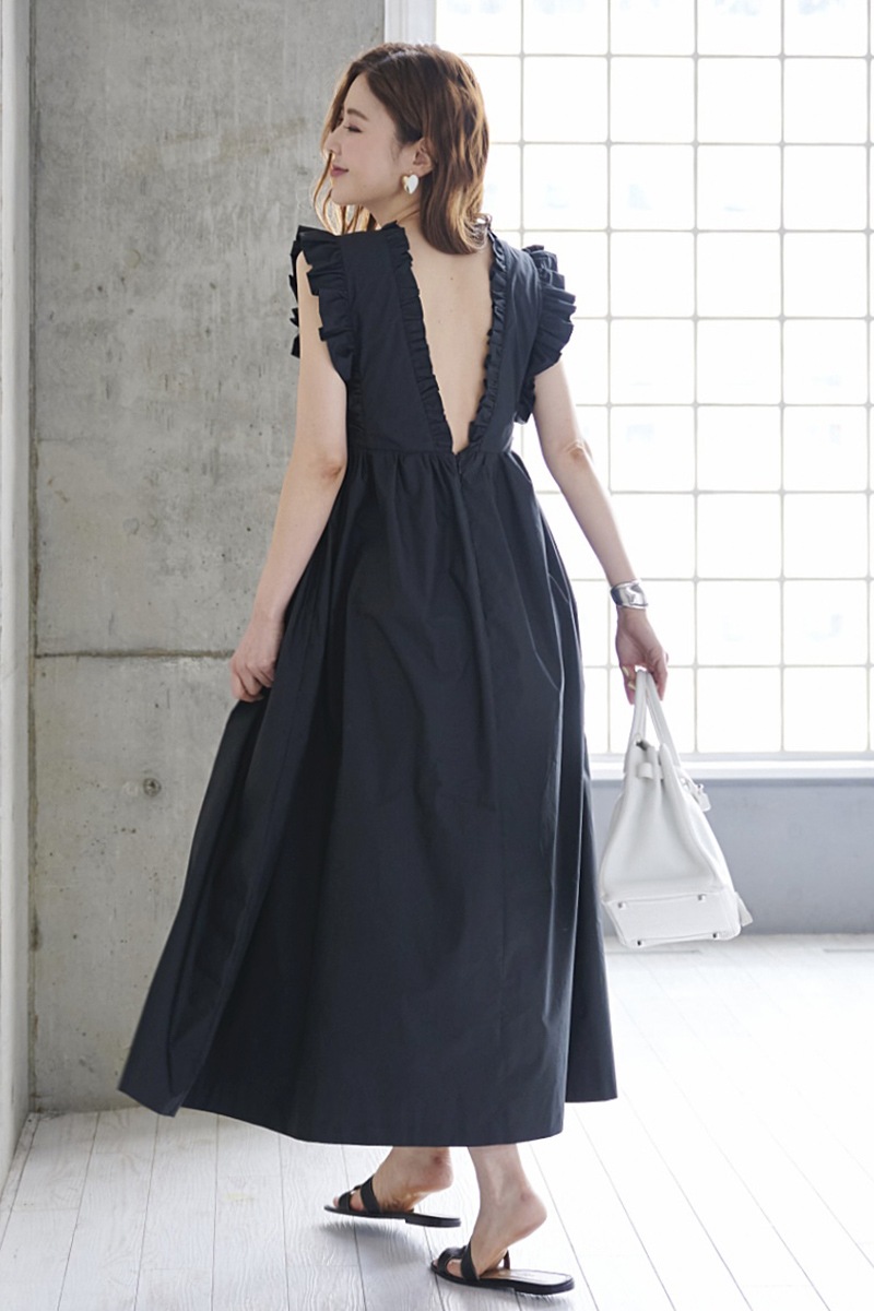 バックオープンフリルワンピース【残りわずか】 | DRESS | OBLI