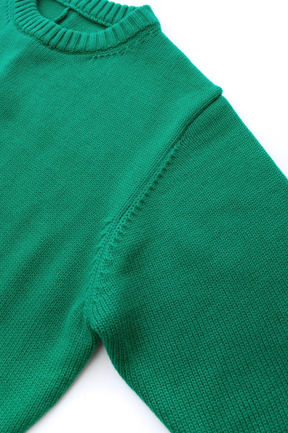 バックスリットカラーニット/グリーン