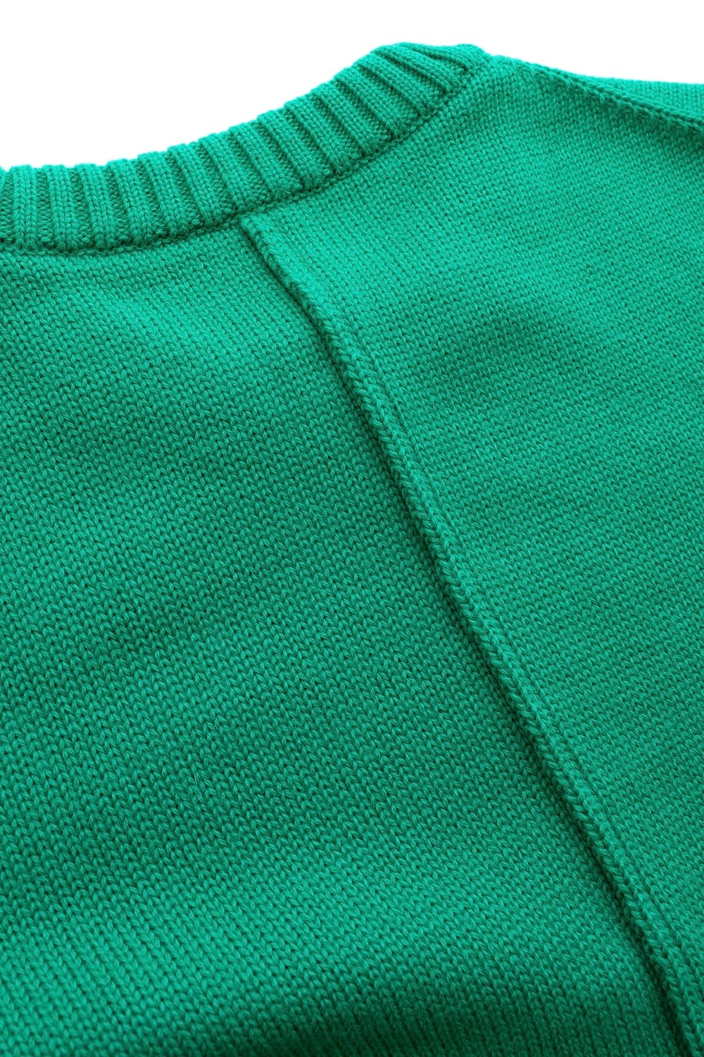 バックスリットカラーニット/グリーン