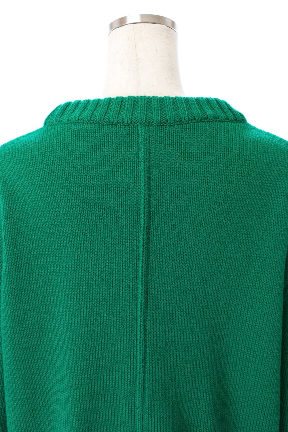 バックスリットカラーニット/グリーン