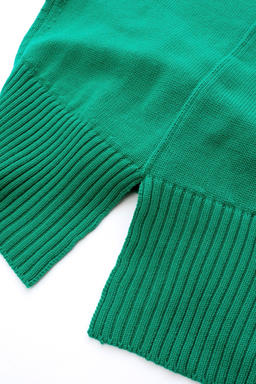 バックスリットカラーニット/グリーン