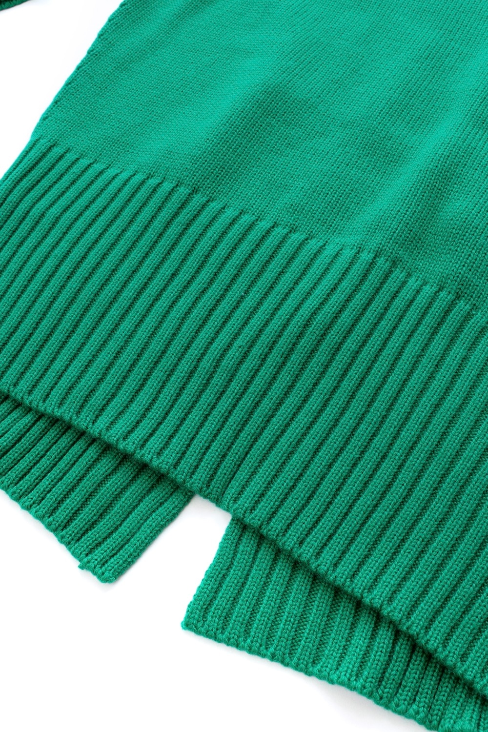 バックスリットカラーニット/グリーン