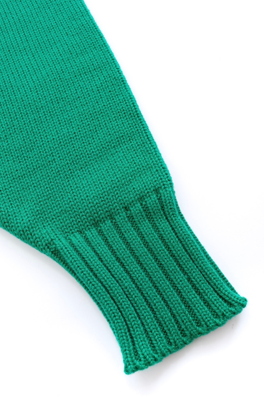 バックスリットカラーニット/グリーン