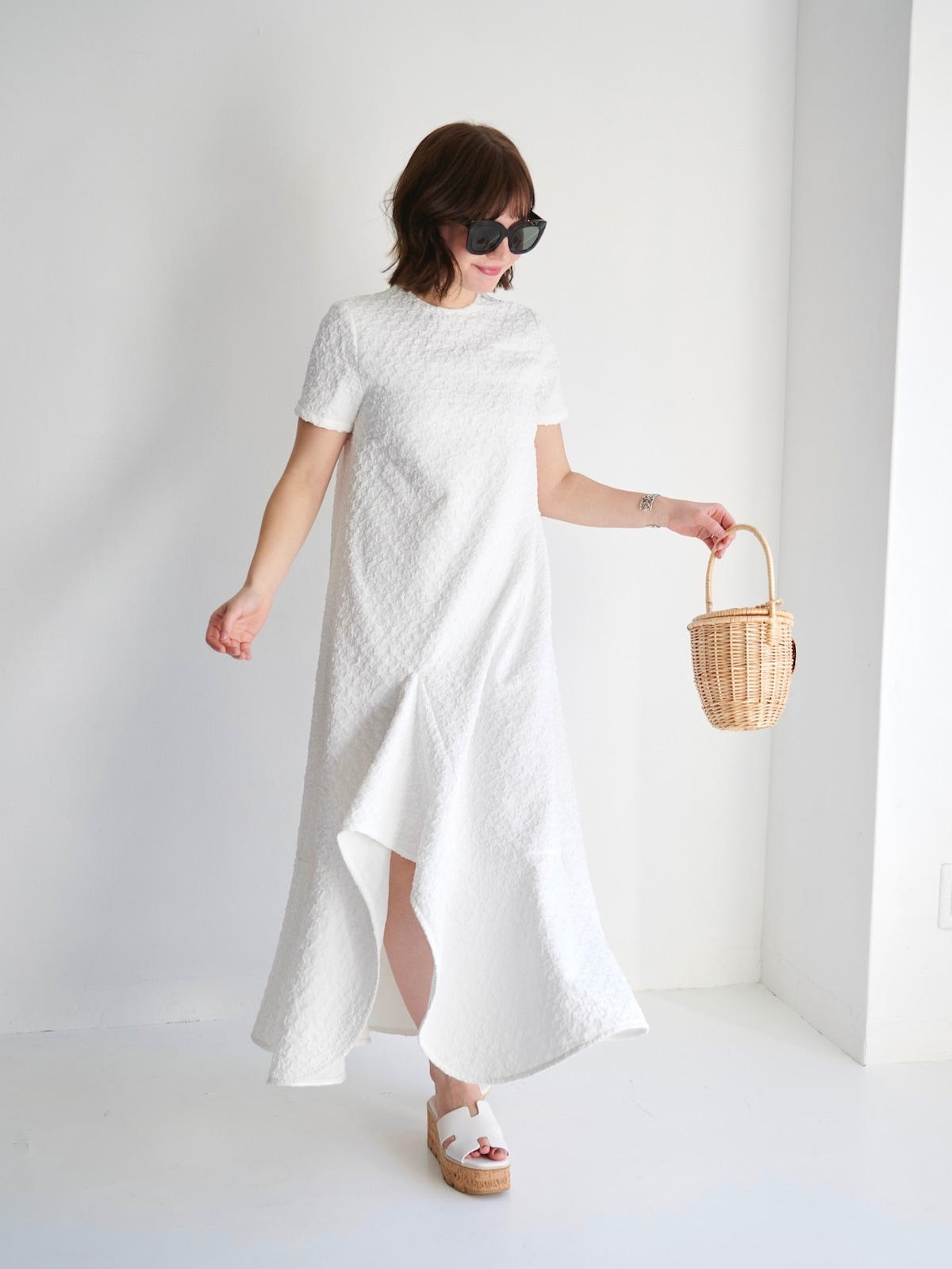 OBLI ジャガードフリルワンピース　サイズ1 新品 ジャガードフリルワンピース【残り3点】 | DRESS | OBLI